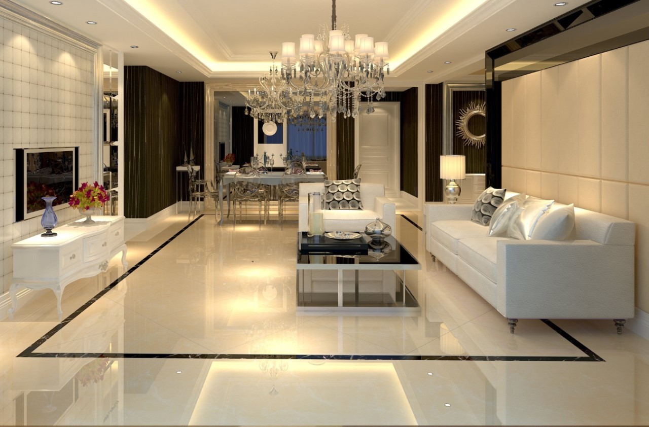 Gạch lát nền nhà phòng khách biệt thự