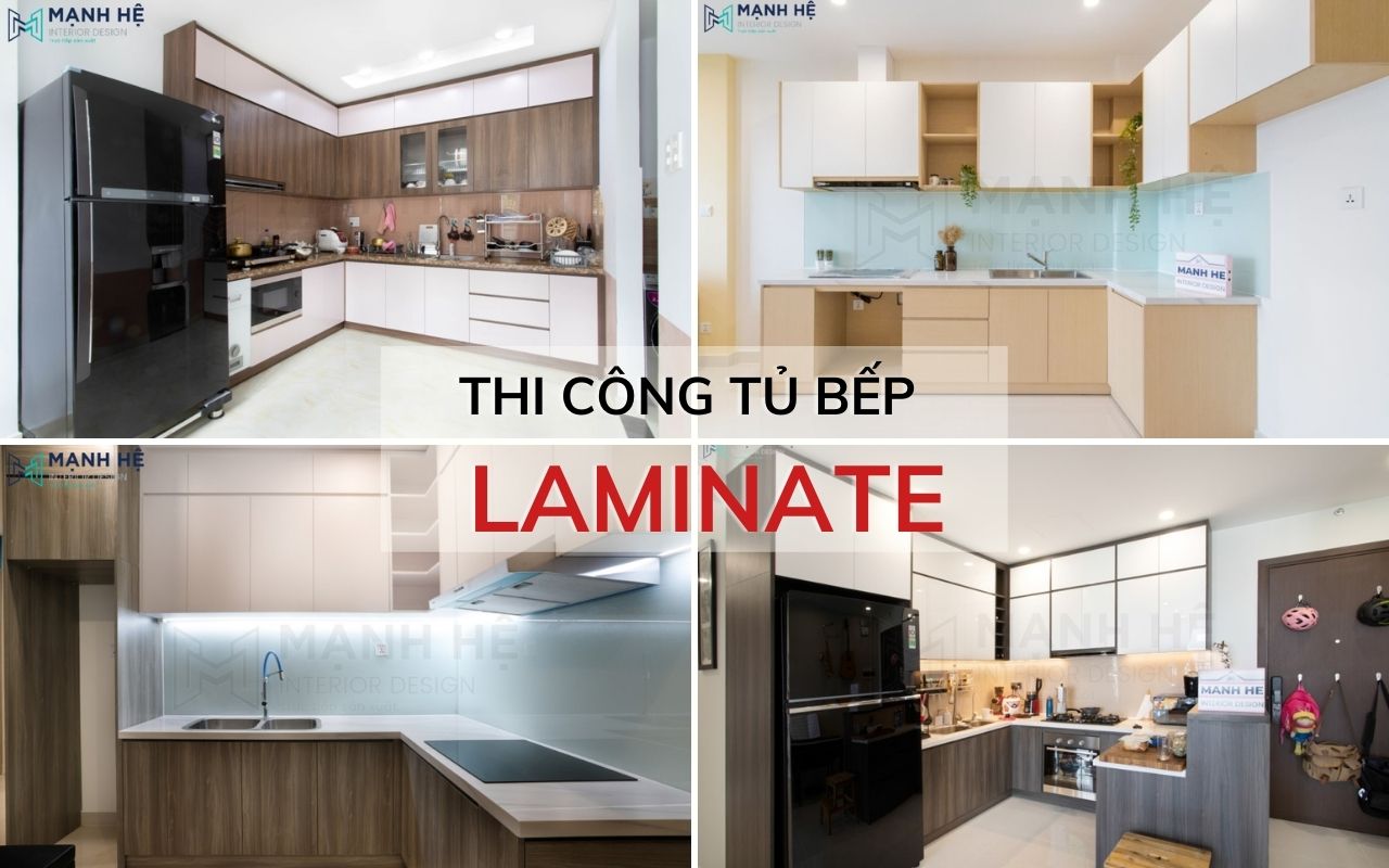 thi công hoàn thiện tủ bếp melamine