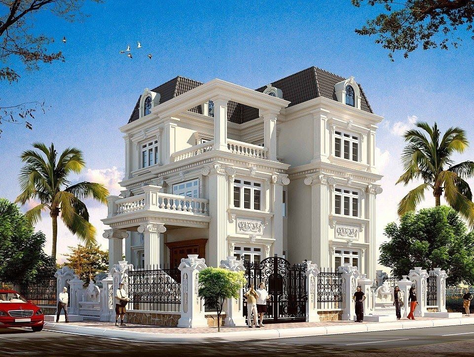 Biệt thự tân cổ điển được trạm trổ hoa văn tỉ mỉ