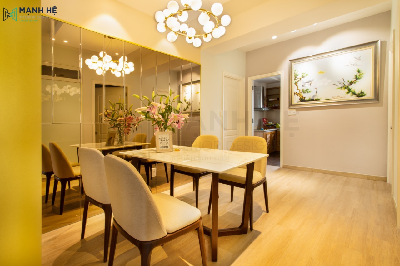 Bố trí bộ bàn ăn 4 ghế sang trọng