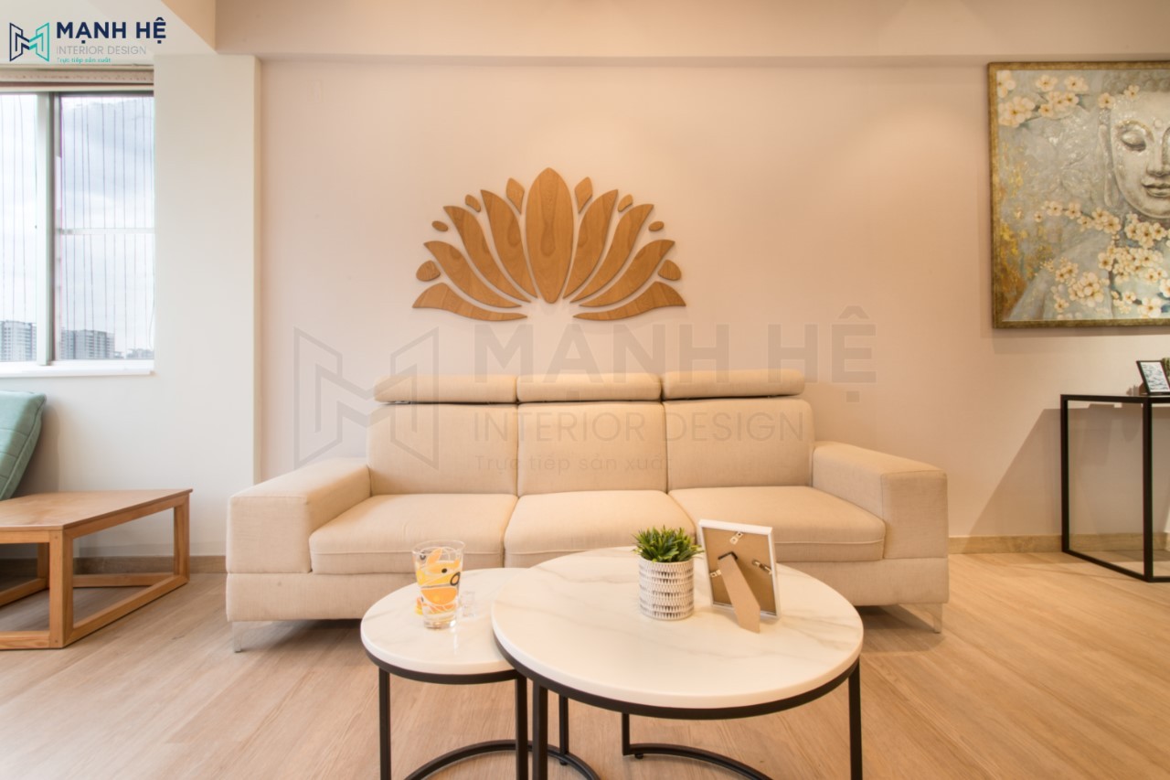 Bộ ghế sofa chữ I lưng cao
