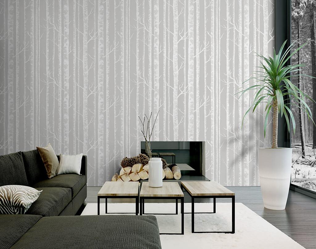 giấy dán tường phòng khách cho căn hộ