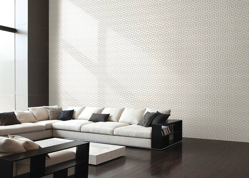 giấy dán tường phòng khách biệt thự