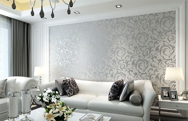 giấy dán tường phòng khách biệt thự