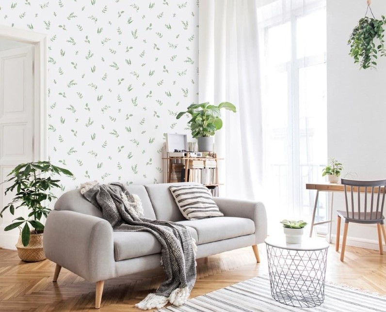thiết kế giấy dán tường phòng khách