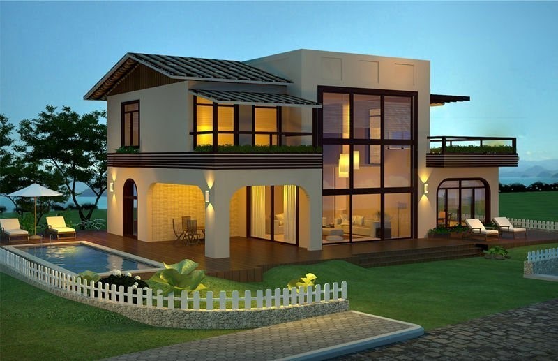 Mẫu biệt thự mini có sân vườn
