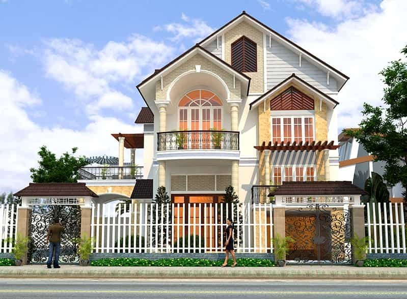 Hàng rào biệt thự cân đối với chiều cao nhà