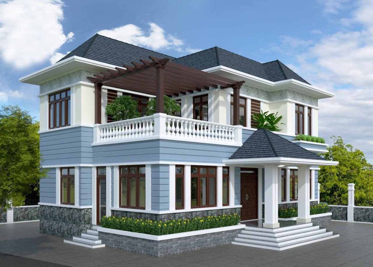 Thiết kế biệt thự mini có sân thượng