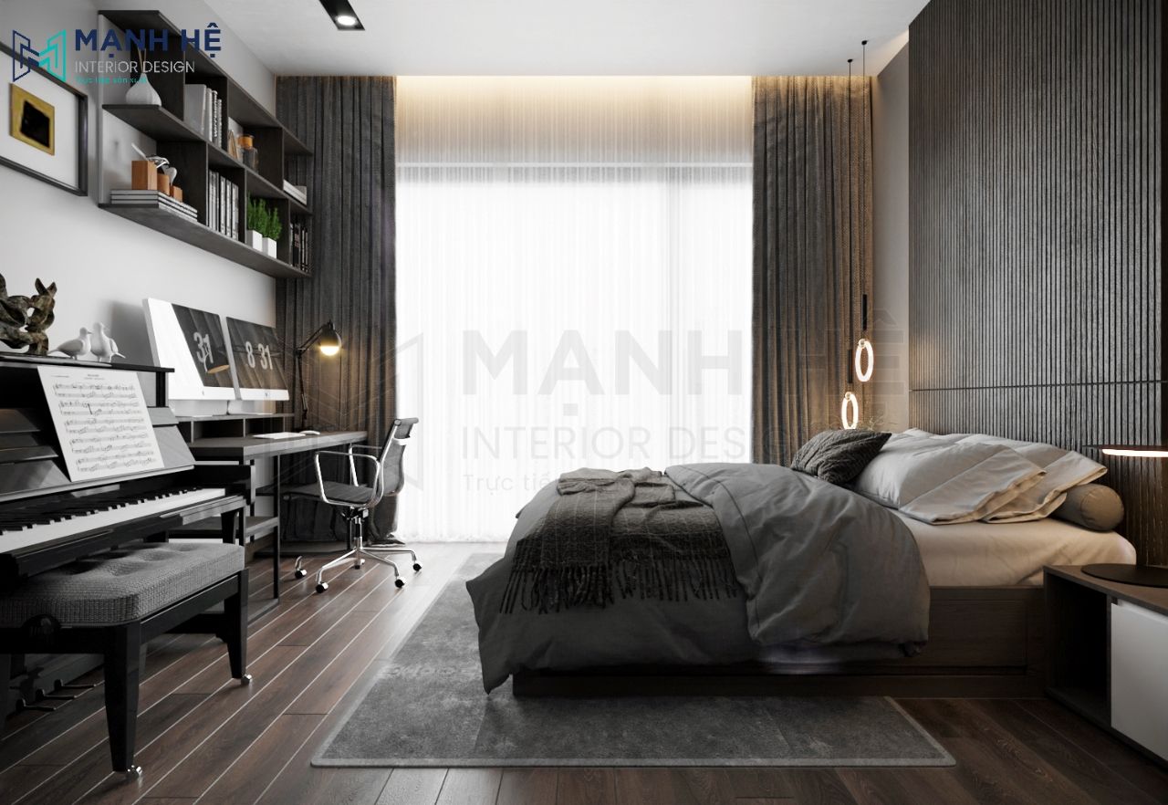 phòng ngủ có đàn dương cầm