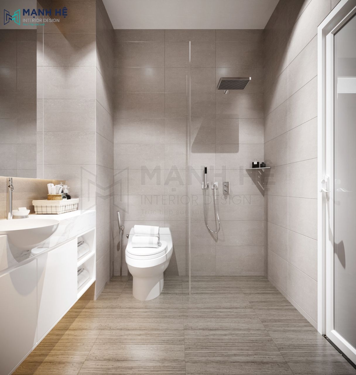 nhà tắm hiện đại trong suốt