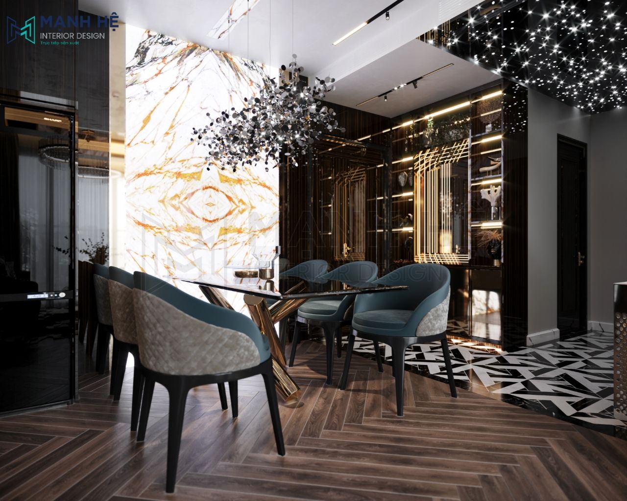 Ốp tường đá xuyên sáng độc đáo