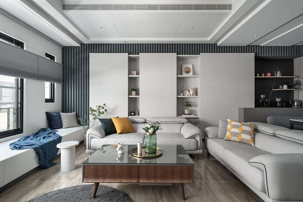 Hệ tủ trang trí phòng khách lớn