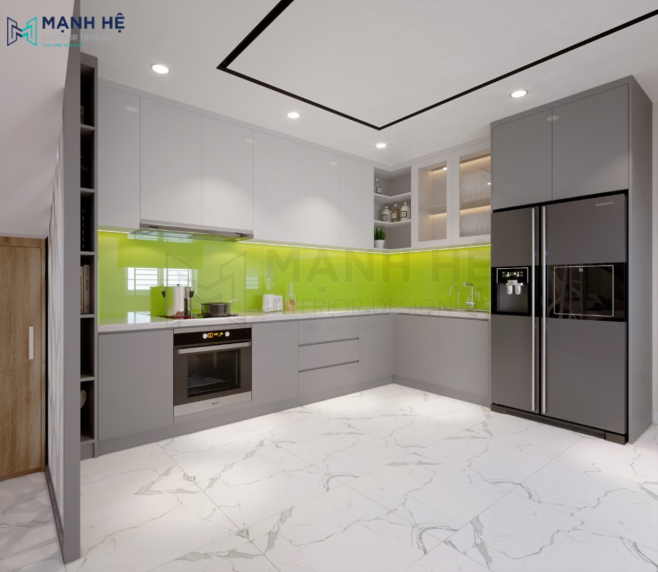 tủ bếp gỗ công nghiệp