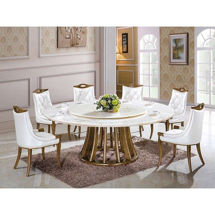 Bàn ăn tròn đá Marble tự nhiên