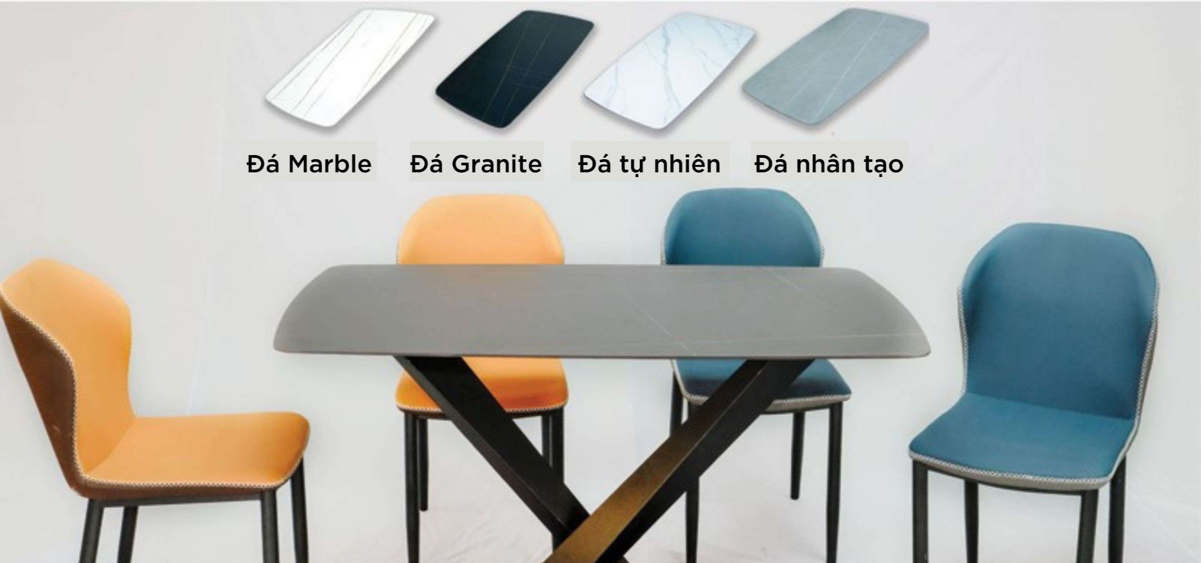 Các chất liệu bàn ăn mặt đá