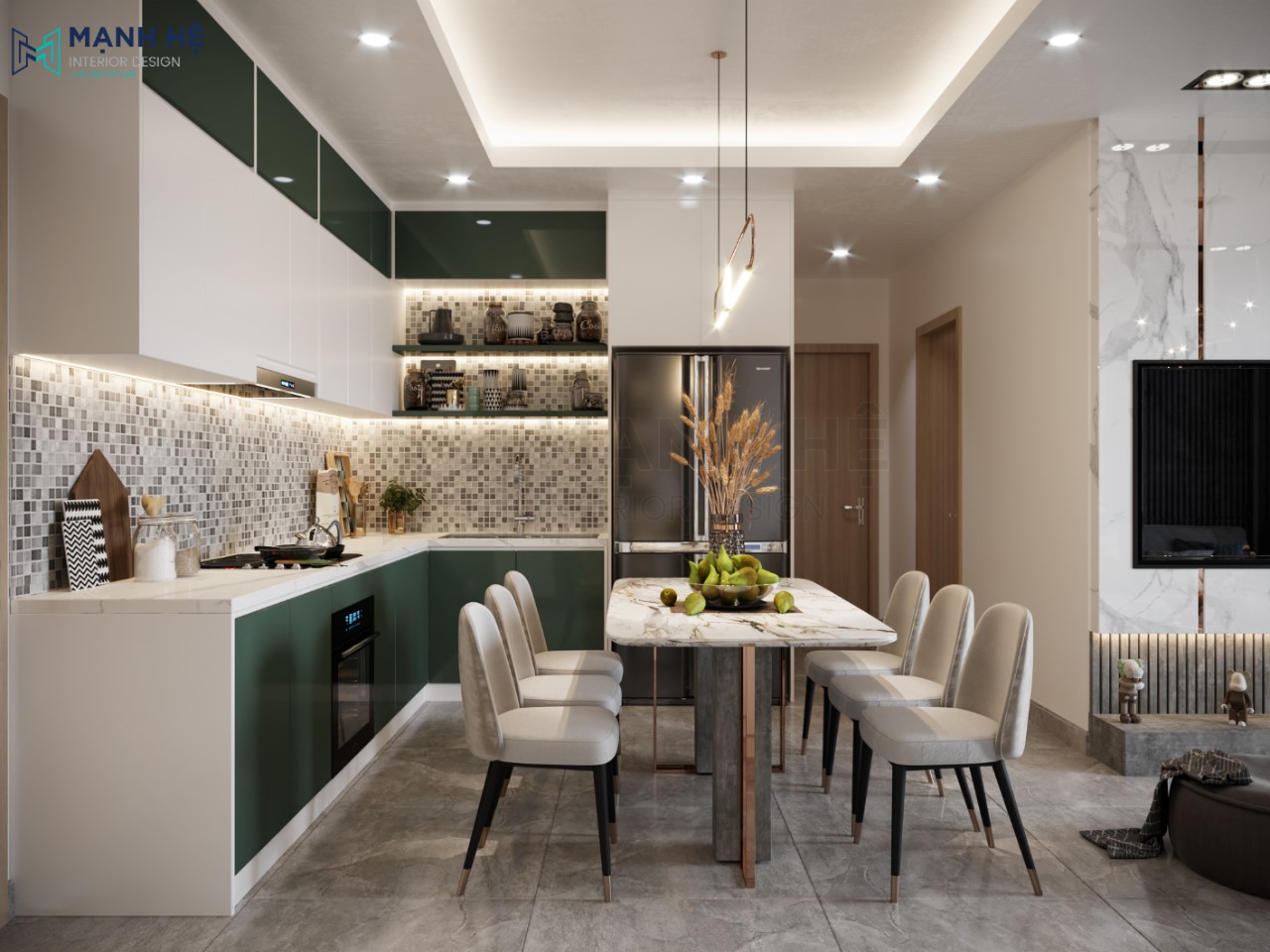 tủ bếp đẹp gỗ acrylic