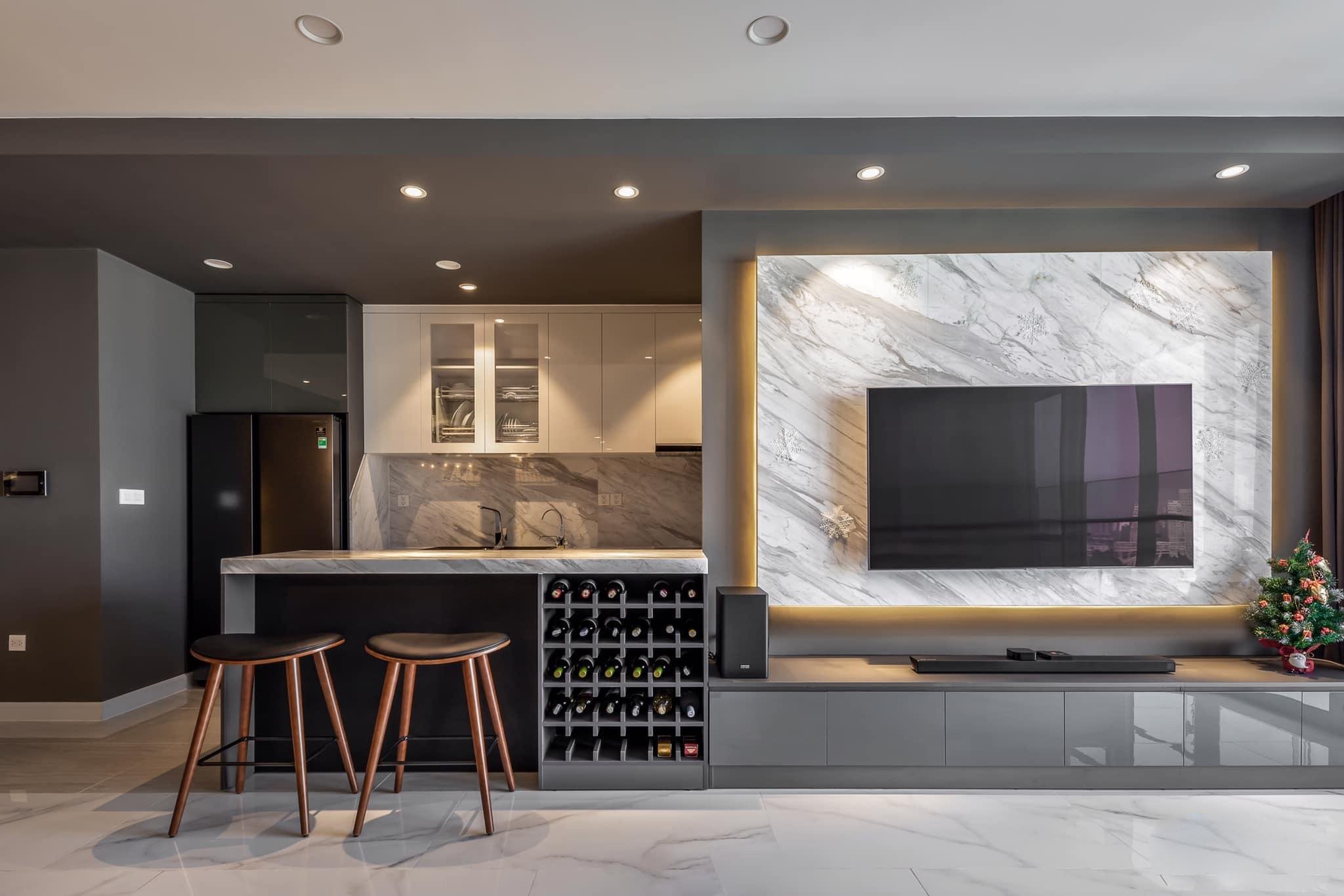 Thiết kế quầy bar nhỏ gọn phòng khách
