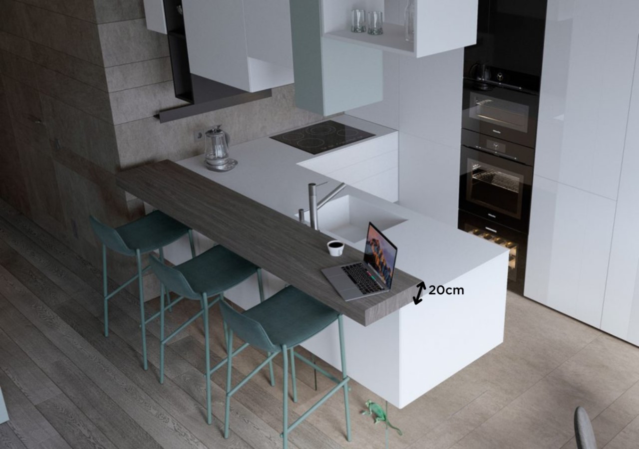 Kích thước quầy bar bàn bếp