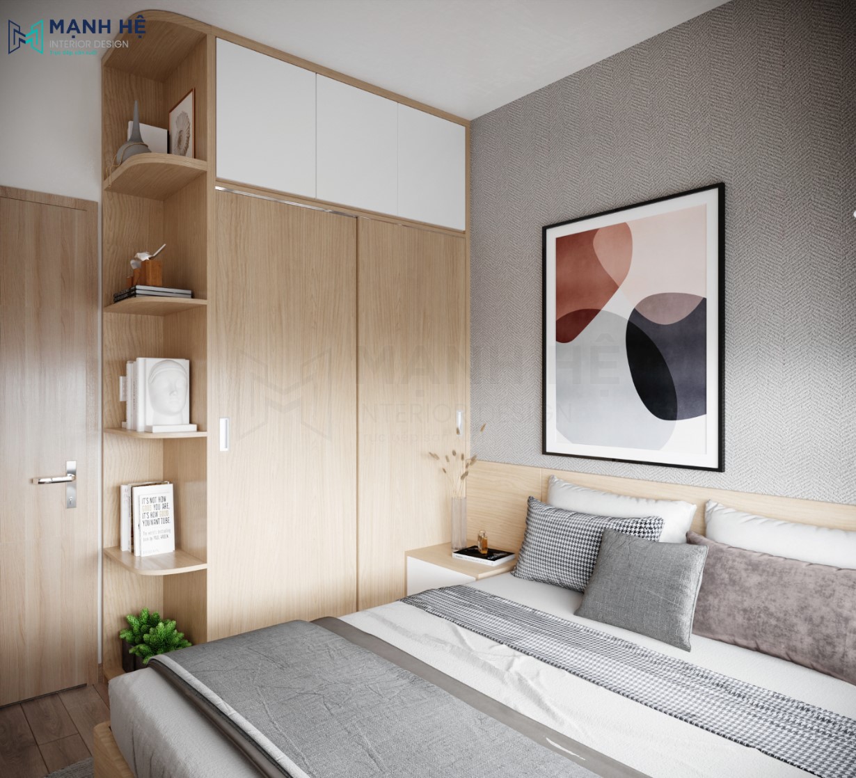 Thiết kế tủ quần áo đụng trần tối ưu diện tích