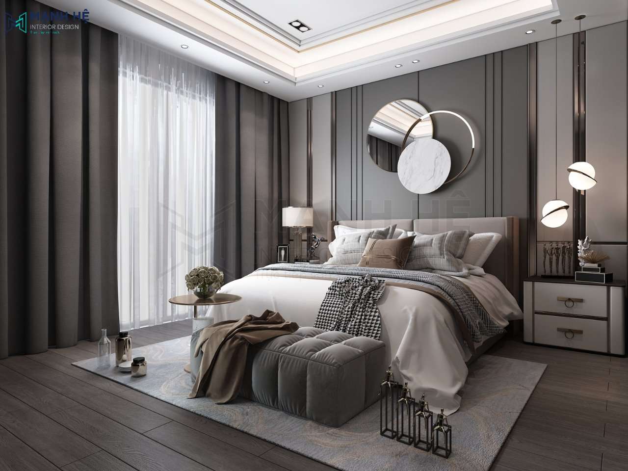 Mẫu 24: Giường gỗ tông màu sáng đem đến sự trẻ trung, tươi mới nhưng không kém phần cao cấp
