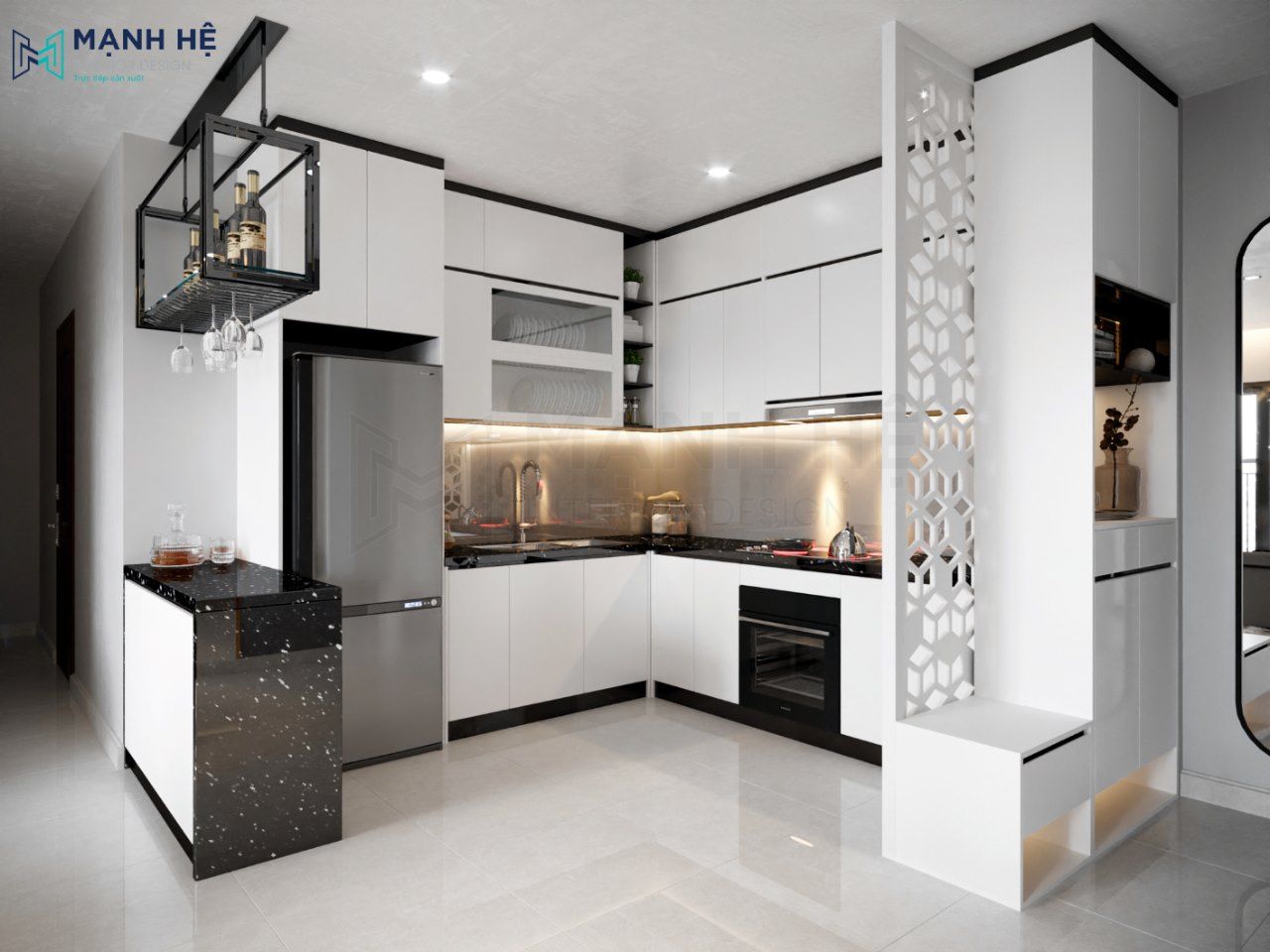 tủ bếp chữ U