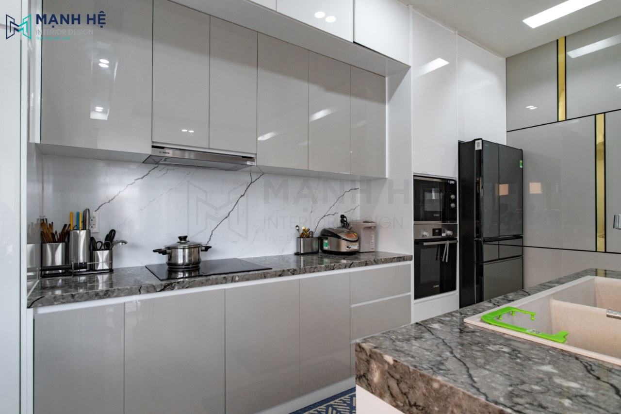 tủ bếp gỗ acrylic đẹp