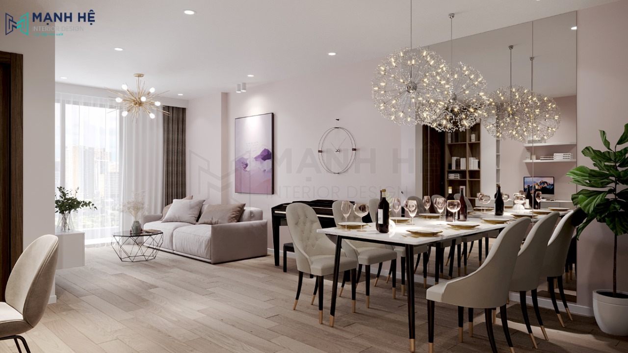 phòng khách liền bếp