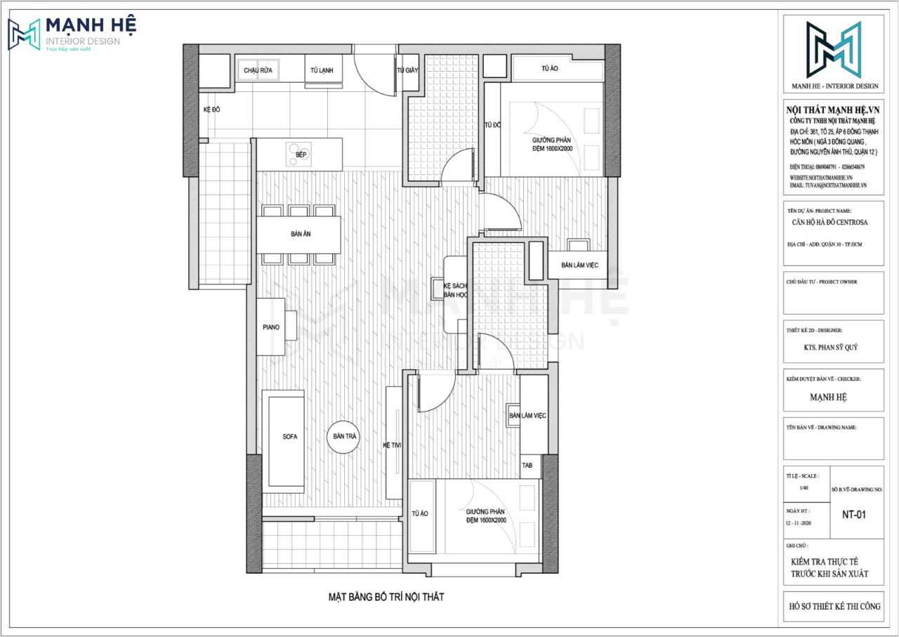 mặt bằng chung cư hà đô 78m2