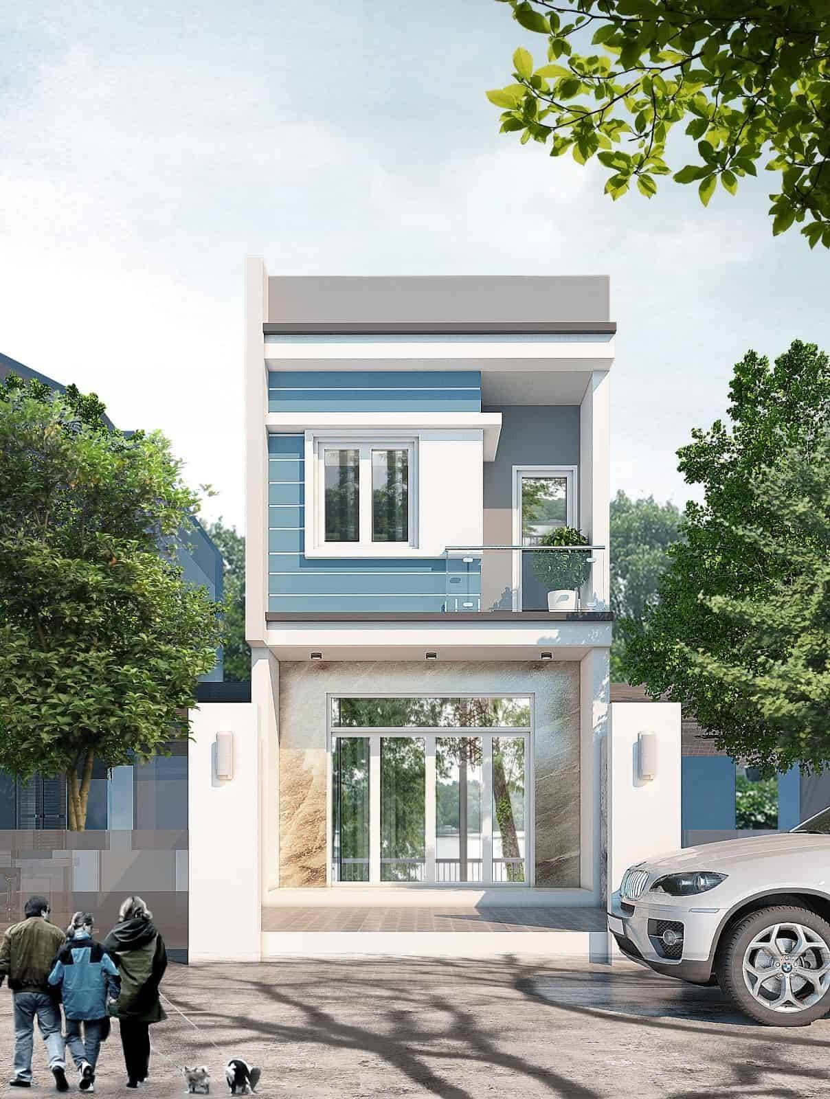 mẫu nhà ống 2 tầng hiện đại