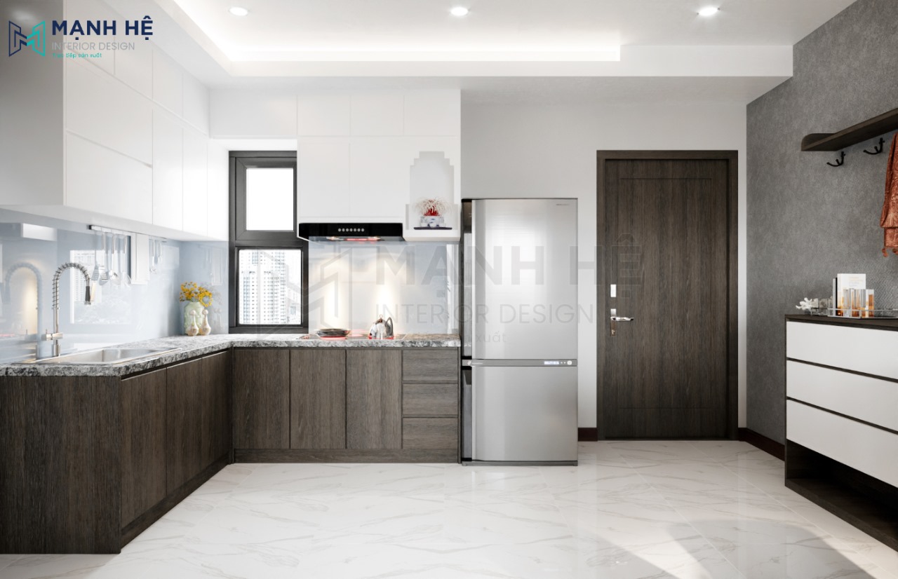 tủ bếp gỗ công nghiệp