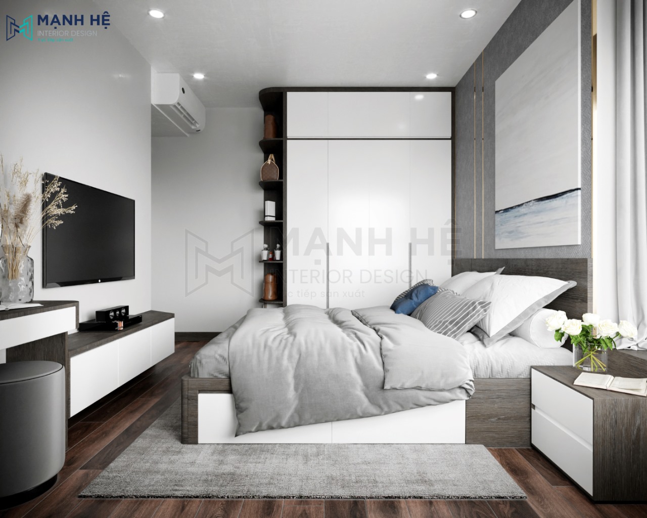tủ quần áo đụng trần