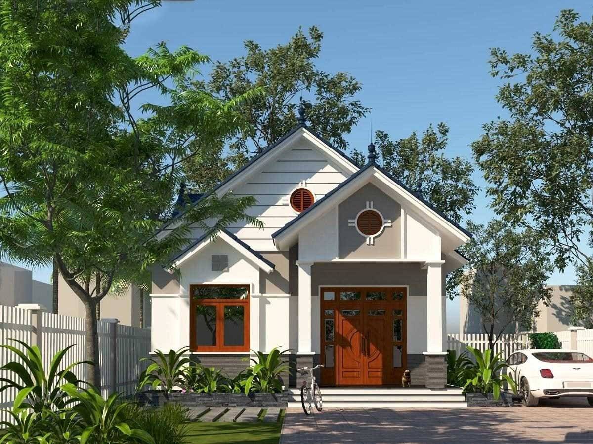 Mẫu 21: Mẫu nhà cấp 4 có gác lửng mái thái 5x20 giá rẻ thi công nhiều ở nông thôn