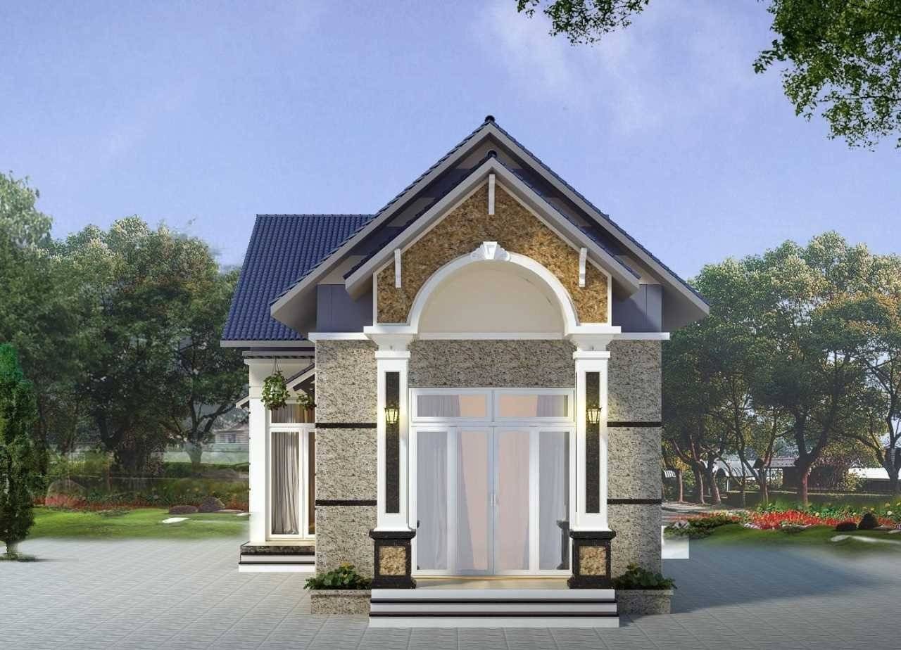 mẫu nhà cấp 4 có gác lửng 4x18 mái tôn