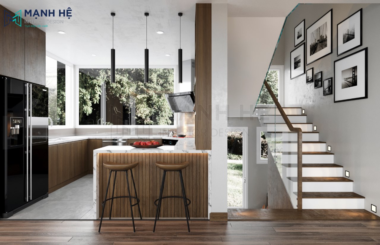 Sử dụng tranh trang trí cầu thang đơn giản nhưng đẹp và tinh tế
