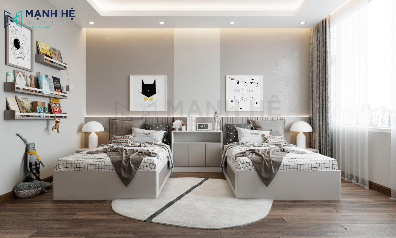 thiết kế phòng ngủ biệt thự cho bé trai