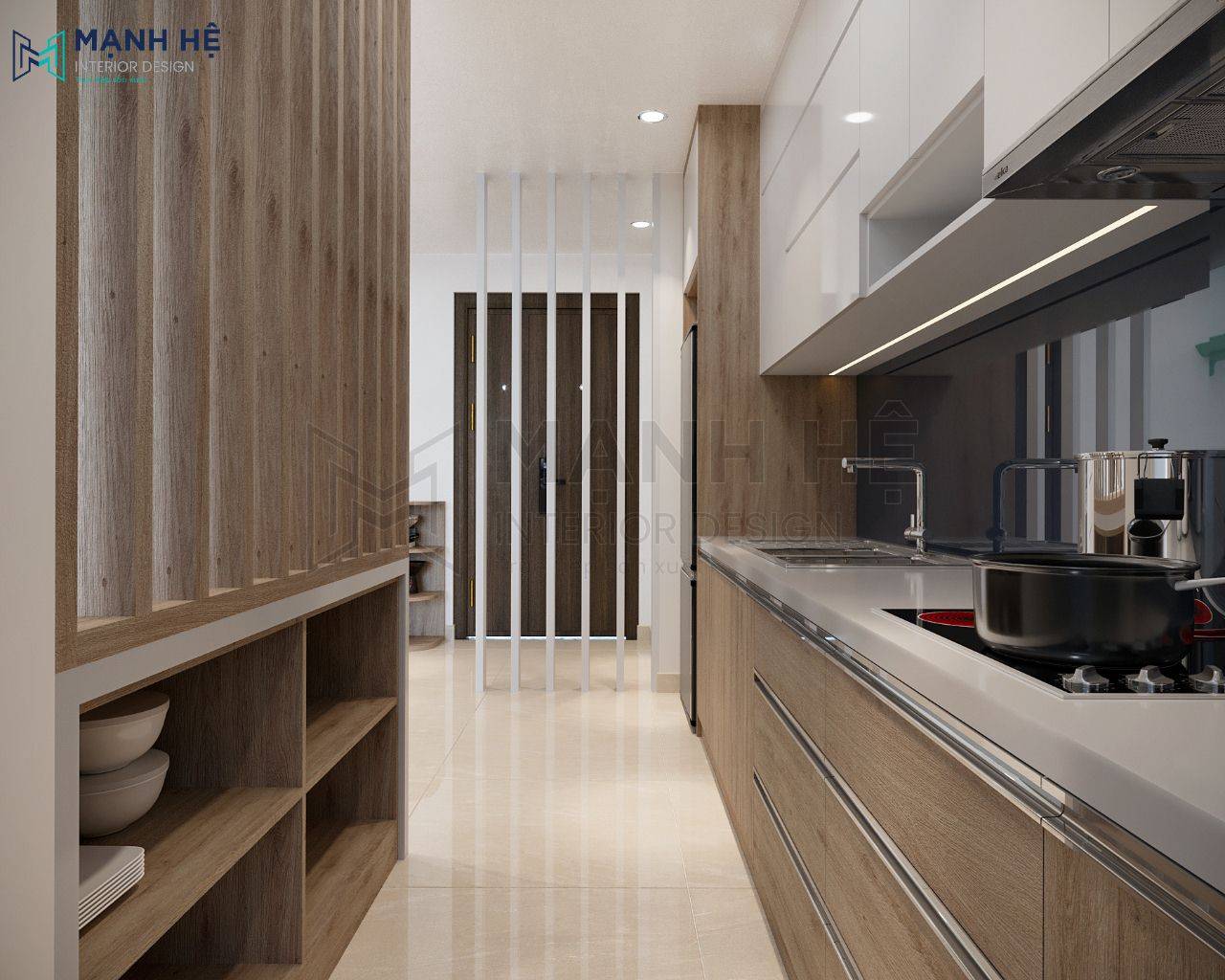 tủ bếp acrylic hiện đại