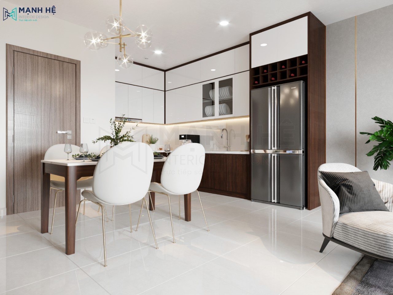 tủ bếp chữ L đẹp