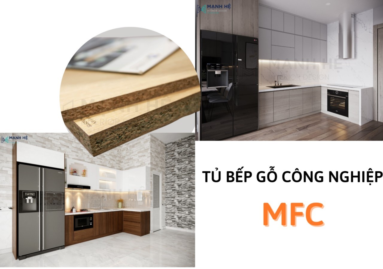 Tủ bếp gỗ công nghiệp MFC giá rẻ