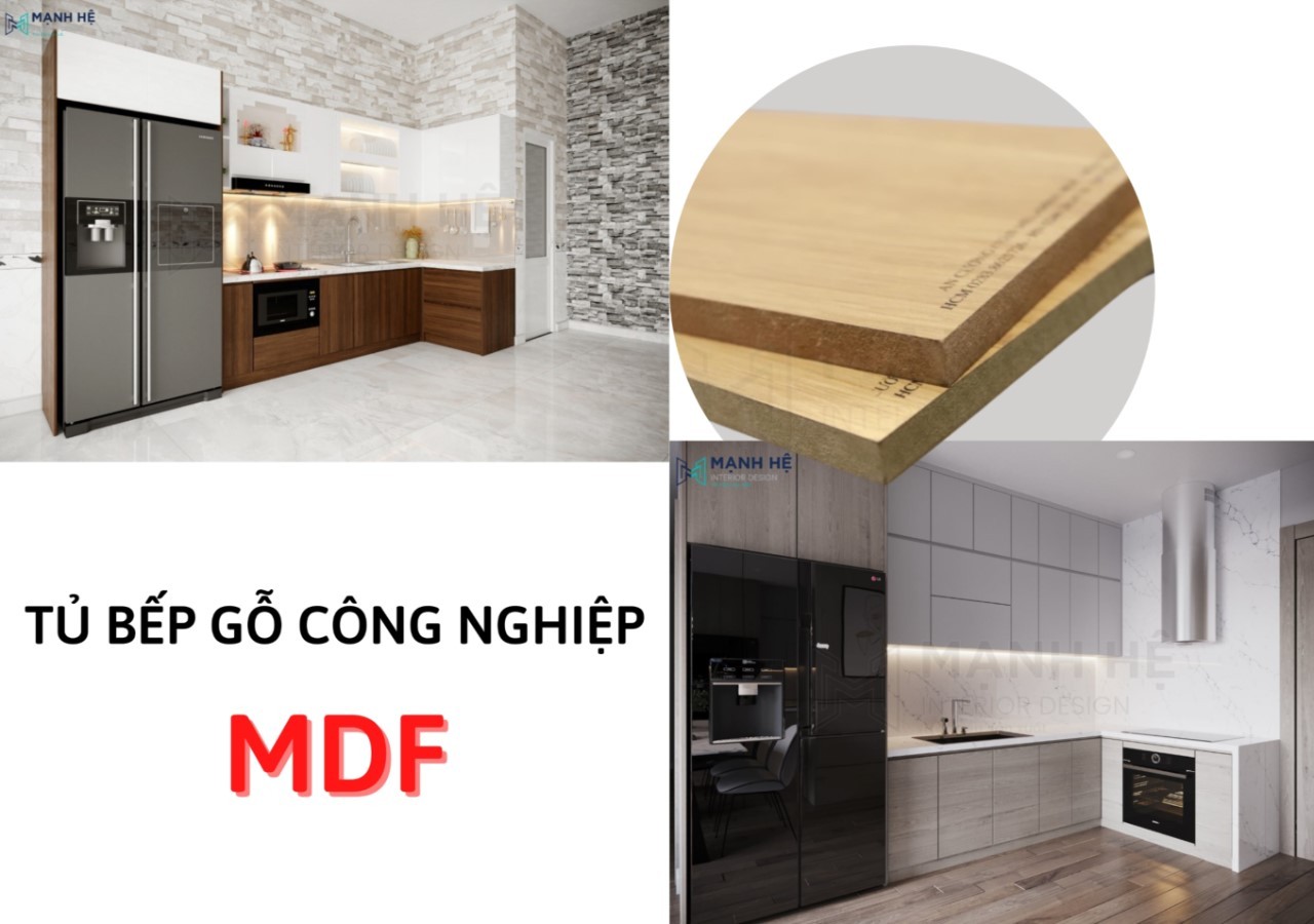 Tủ bếp gỗ công nghiệp MDF đẹp hiện đại