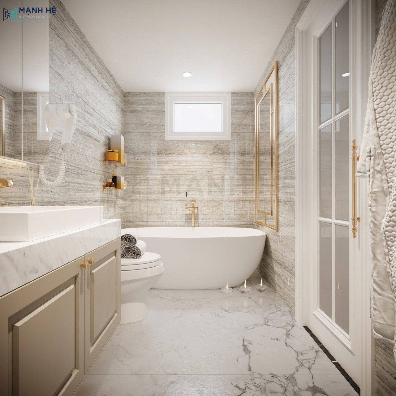 gạch ốp tường vân đá cho nhà vệ sinh