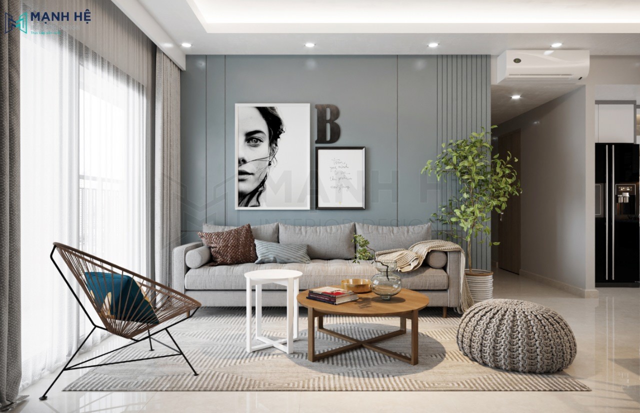 Thiết kế nội thất phòng khách đẹp cho căn hộ chung cư nhỏ