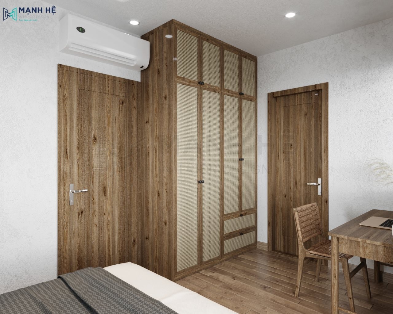 Tủ quần áo đẹp có kiểu dáng vintage nhẹ nhàng cho không gian