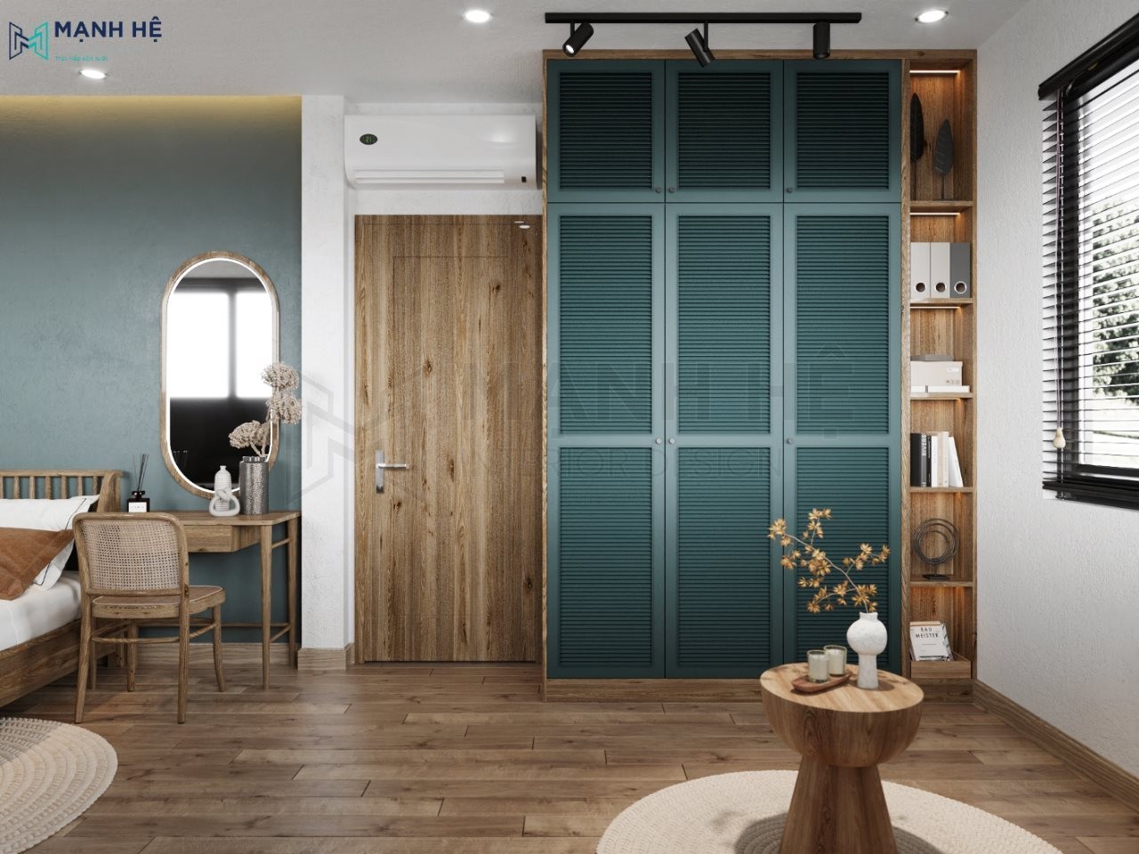 Tủ quần áo đẹp với cánh cửa sơn phủ mau bắt mắt