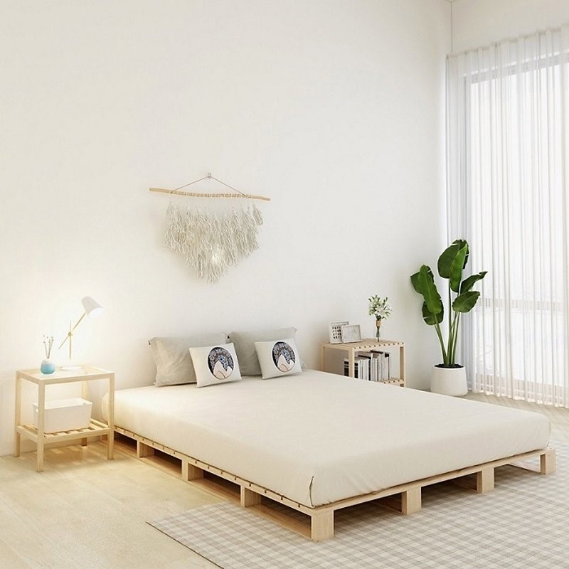 Kê pallet gỗ cho phòng ngủ vintage