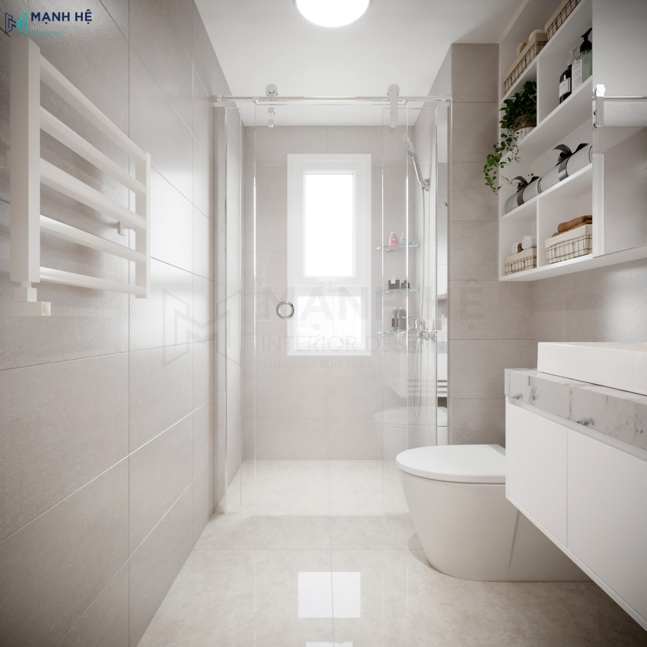 Ốp tường nhà vệ sinh sang trọng