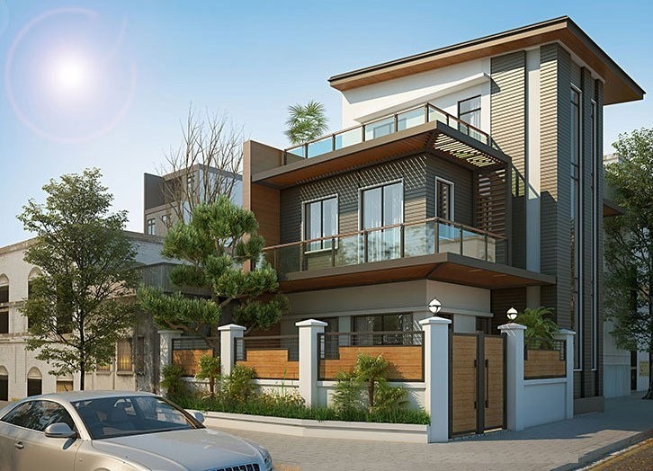 Mặt bằng biệt thự 3 tầng đẹp hiện đại