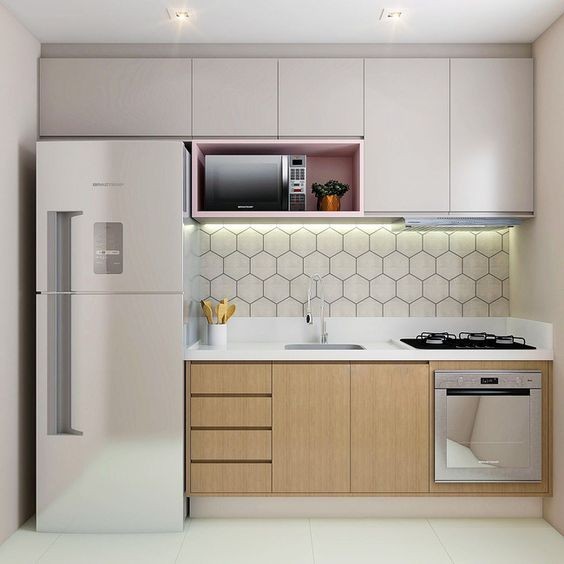 Tủ bếp mini âm tường cho nhà bếp nhỏ