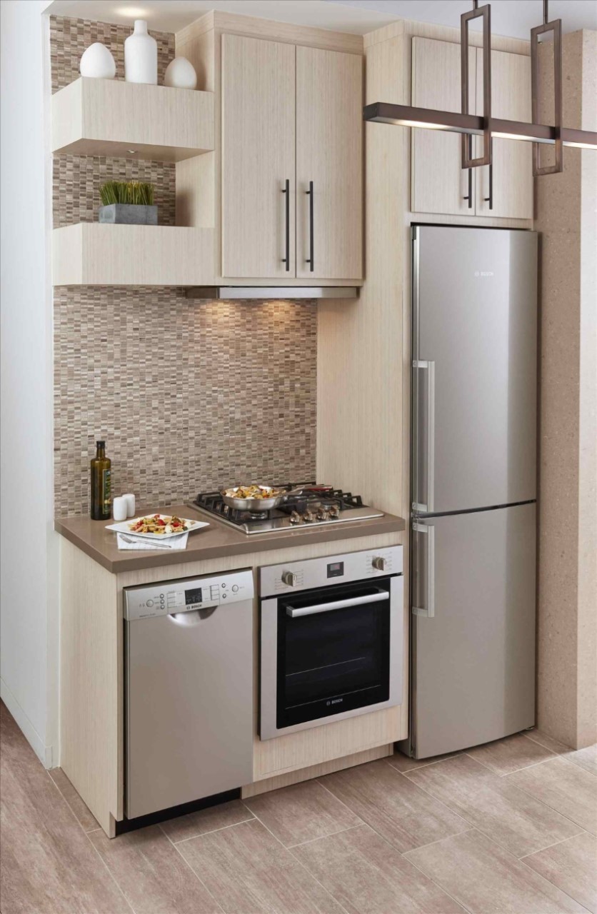 Kích thước nhỏ gọn chính là ưu điểm lớn của tủ bếp mini