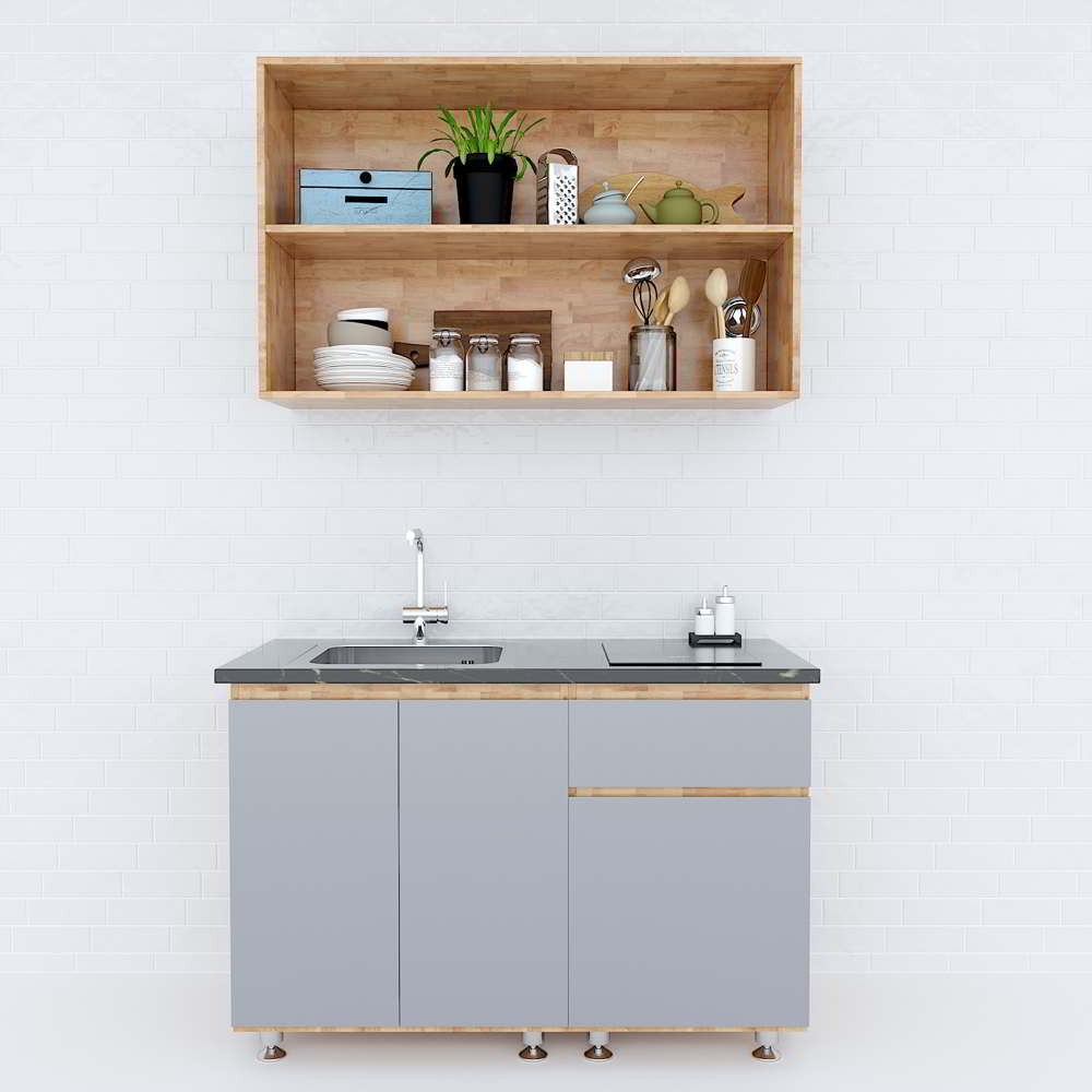 Tủ bếp mini treo tường kệ hở