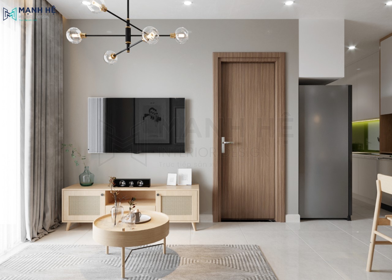 Tủ kệ tivi được thiết kế theo hơi hướng cổ xưa nhỏ gọn